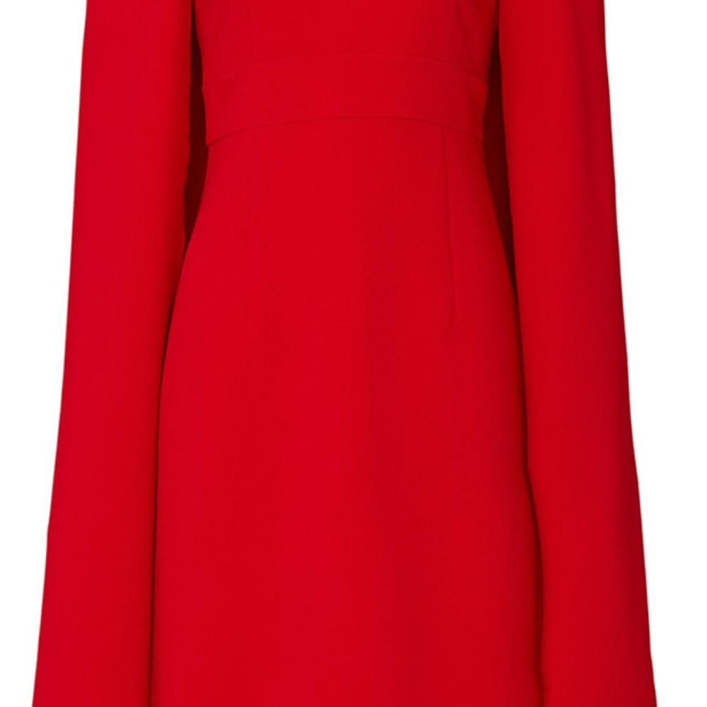 Red cape Trina Turk dress